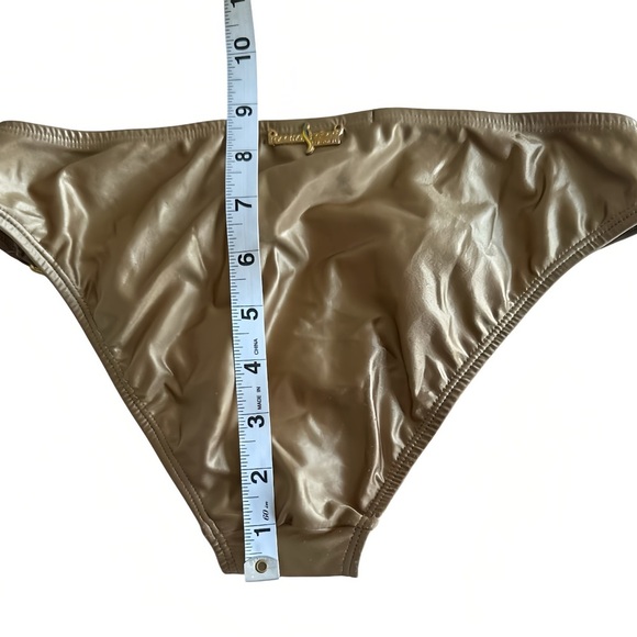 Iracema Scharf Luxury Brazilian Bikini Set S Gold Brown Bandeau Top & Bottom NWT - Picture 10 of 15